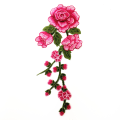 Miniatyrbilde 4 av 6: 8 stk. Roseblomster strykejern-på applikasjonslapper for håndverk, sying