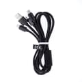 Maxlife 3i1-kabel USB - Lightning + USB-C + microUSB 1,0 m 2,1A svart nylon svart
