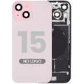 Bakglas med MagSafe-magnet och NFC & ficklampsflex för iPhone 15 (ingen logotyp) (eftermarknad) (rosa) rosa
