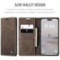 Miniatyrbillede 7 af 7: CaseMe 0013 Læder Wallet Case til iPhone 16 pro max mørkebrun brown