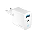 Forever TC-06-20AC PD QC laddare 1x USB-C 1x USB 20W vit vit