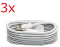 3-pack iPhone kabel A- lightning (1 m) – Vit vit