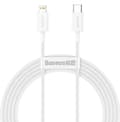1 st superkvalitets 20W Baseus-kabel Superior PD USB-C - Lightning 2,0 m vit vit