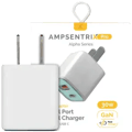 AmpSentrix Pro 30W 2-i-1 USB-C / USB-A GaN Väggadapter (Teal)