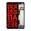 LCD-enhet med ram för Xiaomi Redmi 12C / Redmi 11A / Poco C55 (Eftermarknad Plus) (Alla färger) röd