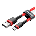 Miniatyrbild 1 av 11: 2M BASEUS USB-kabel - Type-C   röd svart