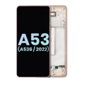 OLED-enhet med ram för Samsung Galaxy A53 5G (A536 / 2022) (Servicepaket) (Peach)