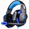 Stereo Gaming Headset Djup Bas Datorspel Hörlurar Hörlurar med LED-ljus Mikrofon för PS4 blå blå