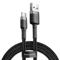 Baseus kabel Cafule USB - USB-C 2,0 m 2A grå-svart svart