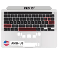 Toppfodral med tangentbord (ANSI US) för MacBook Pro 13\" A2338 (2020) (Silver) silver