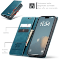 Miniatyrbillede 7 af 7: CaseMe 0013 Læder Wallet Case til iPhone 16 plus grøn green