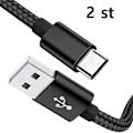 Miniatyrbild 4 av 7: 2 st 1 m USB-C färgade kabel|guld guld