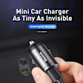 Miniatyrbild 3 av 7: Baseus Billaddare, Mini Portable 3.1A Dual USB 