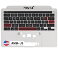 Toppfodral med tangentbord (ANSI US) för MacBook Pro 13\" A2251 (2020) (silver) silver
