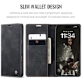 Miniatyrbillede 2 af 6: CaseMe 0013 Læder Wallet Case til iPhone 16 plus mørk black