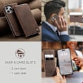 Miniatyrbillede 6 af 7: CaseMe 0013 Læder Wallet Case til iPhone 16 pro max mørkebrun brown