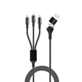 Maxlife ALLin1-kabel USB + USB-C - Lightning + 2x USB-C 1,0 m 66W svart svart