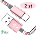 Miniatyrbild 7 av 7: 2 st super kvalitet 3 m  usb-c|ljusblå blå