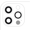 Bakre kameralins (endast glas) med lim för iPhone 12 Pro (3-delat set) (Eftermarknad Plus) (10-pack) transparent