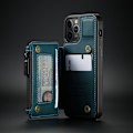 Miniatyrbild 3 av 6: CaseMe  läderbakfodral för iPhone 13 pro max grön grön