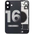 Baksida i glas med MagSafe-magnet för iPhone 16 (ingen logotyp) (eftermarknad) (svart) svart