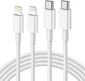 2-Pack 2 m USB-A till Lightning snabladdningskablar