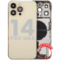 Baksida med laddningsport flex och smådelar för iPhone 14 Pro Max (amerikansk version) (begagnad OEM-dragning: klass C) (guld) guld