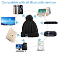 Miniatyrbild 6 av 7: Bluetooth-hatt med pompon (blå) blå