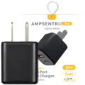 AmpSentrix Pro 30W 2-i-1 USB-C / USB-A GaN Väggadapter (Svart Titan) svart