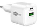Goobay GaN Dual snabbladdaradapter 20 Watt 1xUSB-C 1xUSB-A vit vit