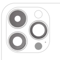 Bakre kameralins med fäste och ram för iPhone 14 Pro / 14 Pro Max (3-delat set) (Eftermarknad Plus) (Silver) silver