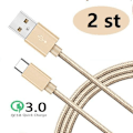 Miniatyrbild 5 av 6: 2 st 2 m färgade  usb-c supporta Q.C 3.0 röd "Red"
"Röd"