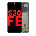 OLED-enhet med ram för Samsung Galaxy S20 FE 4G / 5G (Aftermarket Plus) (Cloud White) vit