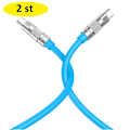 Miniatyrbild 1 av 6: 2 st XO-kabel  USB-C - USB-C 1,2m 60W blå blå