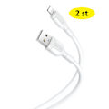 Miniatyrbild 1 av 2: 2 st XO NB212 USB - Lightning-kabel 1,0 m 2,1A vit