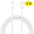 Miniatyrbillede 1 af 5: 2 stk. super kvalitet 20W Baseus-kabel Superior PD USB-C - Lightning 2,0 m hvid white