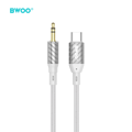 BWOO AUX-kabel Typ C till 3,5 mm Jack ljud AUX074 transparent
