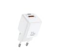 REMAX VÄGGLADDARE BATT SERIES PD QC 33W RP-U26 1xUSB + 1xUSB-C vit vit