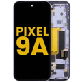 OLED-enhet med ram kompatibel (med fingeravtryckssensor) för Google Pixel 9A (renoverad) (Iris)