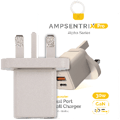 AmpSentrix 30W 2-i-1 USB-C / USB-A väggadapter (220V / brittisk kontakt) (Desert Titanium)