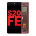 OLED-enhet med ram för Samsung Galaxy S20 FE 4G / 5G (Aftermarket Plus) (Cloud Red) röd