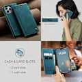 Miniatyrbillede 3 af 7: CaseMe 0013 Læder Wallet Case til iPhone 16 pro grøn green