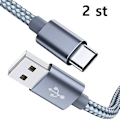 Miniatyrbild 3 av 4: 2 st 3 m hög kvalitet usb-c|svart