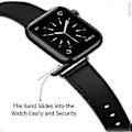 Miniatyrbilde 4 av 5: Kompatibel med Apple Watch Band 41mm 40mm 38mm, Ekte Lærreim Erstatningsreim Kompatibel med Apple Watch Series 7/6/5/4/3/2/1/SE, Svart Ban