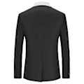 Miniatyrbillede 2 af 5: Herre Farveblok Sjal Krave Flap Lomme Slim Fit Business Suit Jakke (2XL Sort)