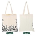 Miniatyrbillede 3 af 3: Canvas Tote Taske Blomsterprint Håndtaske Stor Kapacitet Tote Taske til Pige