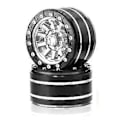 Miniatyrbilde 5 av 5: Metall 1.9-tommers Beadlock Felg Ytre Diameter 55mm for RC 1/10 12mm Hex Crawler Bil Axial SCX10 90047 CC01 TRX4, Sølv