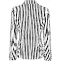 Miniatyrbillede 2 af 5: Streetwear Stribet Trykt Suitjakke Dobbeltbrystet Hakket Lapel Slim Fit Blazerjakke (M sort)