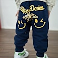 Miniatyrbillede 3 af 4: Børnebukser til drenge, afslappet, lange bukser, trykte sweatpants (8-9 år, marineblå)