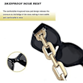 Miniatyrbillede 3 af 5: Retro Cat Eye Solbriller til Kvinder Hexagon Smal Rektangulær Ramme Metal Kæde Arm Luksus Solbriller